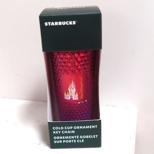 NEW Starbucks Walt Disney World Cinderella's Castle Keychain Cold Cup Ornament
